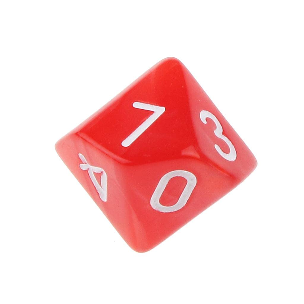 F Fityle - Lot 10 Dés à 10 Faces (D10) - Acrylique Rouge - Pour Jeux De Rôle Et RPG