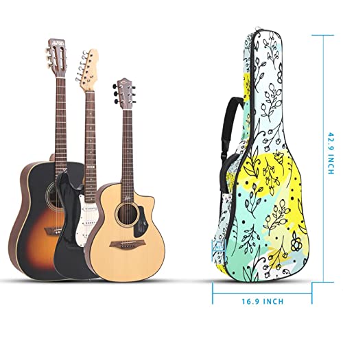 Housse étanche pour guitare acoustique avec double bandoulière et poche Motif floral Fond noir, Multicolore 03., 42.9×16… - Les Beatles, Paul McCartney, John Lennon, RIngo Starr, George Harrison Housse étanche pour guitare acoustique avec double bandoulière et poche Motif floral Fond noir, Multicolore 03., 42.9x16… – Image 6