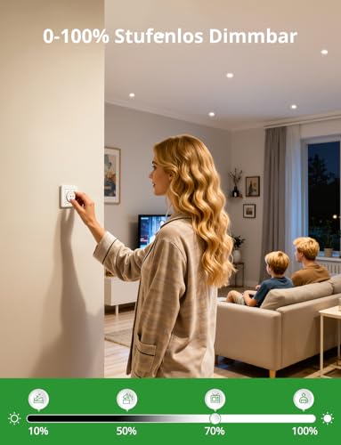 HOMEOW 20er Set LED Einbaustrahler 230V Dimmbar, Led Spots 68mm - 80mm Lochmaß, IP44 Einbaustrahler LED 5W 400LM Warmweiß Neutralweiß Kaltweiß, 24mm Ultra Flach Deckenspots für Badezimmer Küche