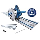 Sega a immersione Scheppach PL55 + 2 guide da 700 mm | Sega a mano/tuffo | Potenza 1200 W | Profondità di taglio 55 mm | Lama Ø 160 mm con 24 denti | Inclinazione con protezione da