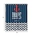 Navy Chevron Hope Anchor The Soul Waterproof Bathroom Fabric Shower Curtain 60x72 inches