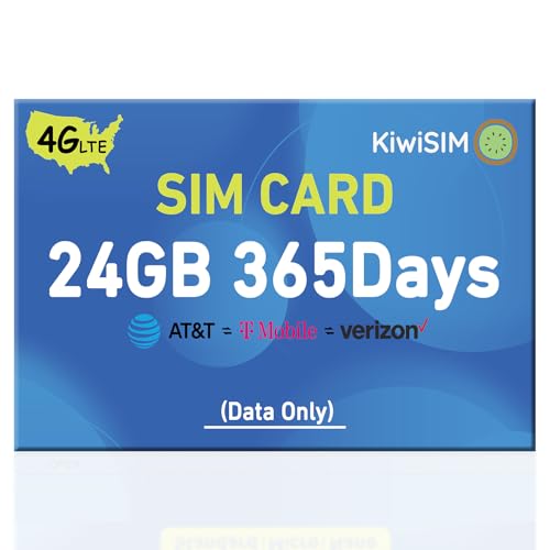KiwiSIM Carte SIM prépayée 4G LTE Royaume-Uni 24 Go data IoT Vodafone O2