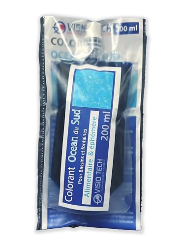 VISIO TECH - Colorant Océan du Sud éphémère pour bassins et fontaines - 200ml (bleu-turquoise)