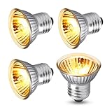 Akynite Lampadina E27 UVA UVB per Tartarughe di Terra, Lampade Riscaldanti E27 50W Dimmerabile Luce Calda 2700K, Luce per Terrario, AC 220V, Lampadina Riscaldante e Basking per Rettili, 4 pezzi