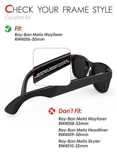 Image of Transition Replacement Lenses Compatible with Ray-Ban Meta Wayfarer RW4006 /RW4008 /RW4012 50MM&53MM (Gen 2) - Options
