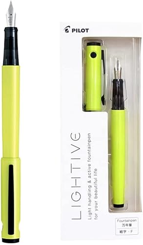 Pluma estilográfica Pilot FLT-2SR-AYF tinta negra con adhesivo Kanji LOVE color amarillo activo Pluma estilográfica Pilot FLT-2SR-AYF tinta negra con adhesivo Kanji LOVE color amarillo activo