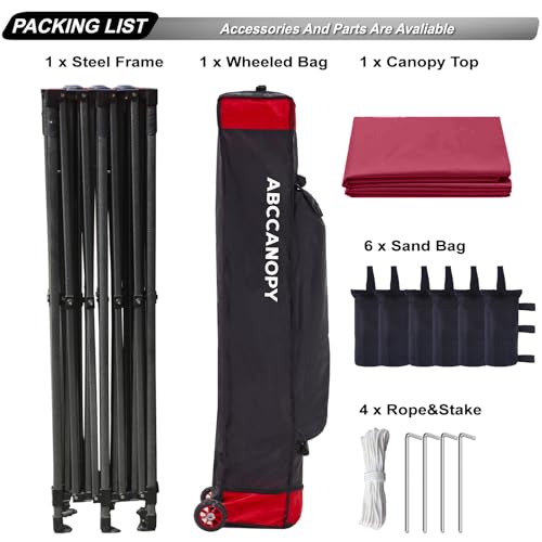 Image of ABCCANOPY Patio Pop Up Canopy Tent 10x20 Commercial-Series(Burgundy)