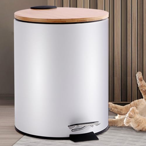 Caneca de Basura Abaodam 5l con Pedal Silencioso y Tapa Blanca miniatura 5