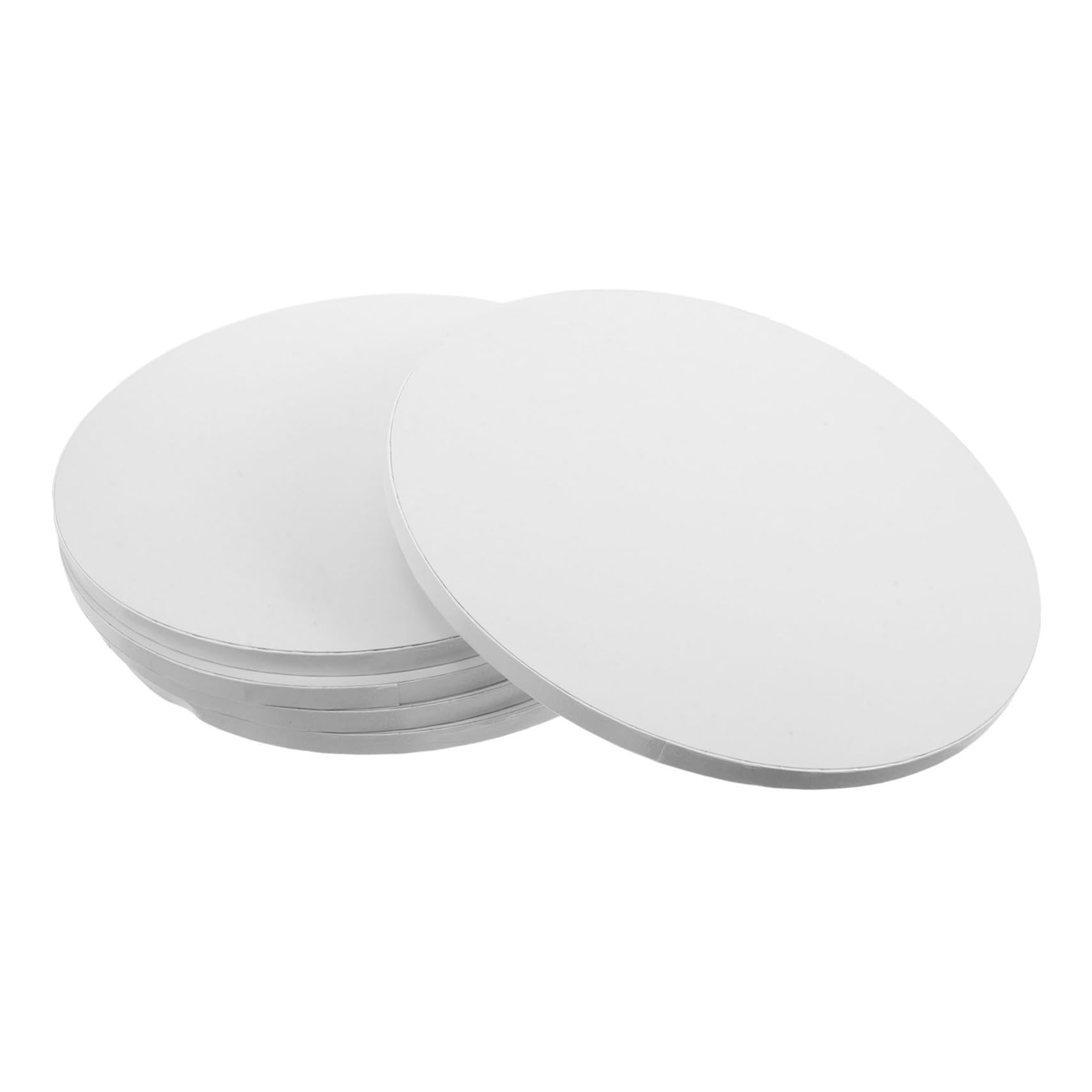 SOIMISS Plateaux à Gâteau Ronds en Papier 5 Pièces, Carton Ondulé Blanc