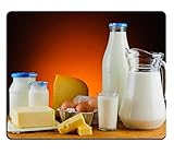 Office Mat Stillleben Mit Bio-Milchprodukten, Milch, Käse, Butter Und Eiern Mousepad Verbessert Präzision Mouse Mat Wasserdicht Office Mauspad Für Laptop Computer 25X30Cm