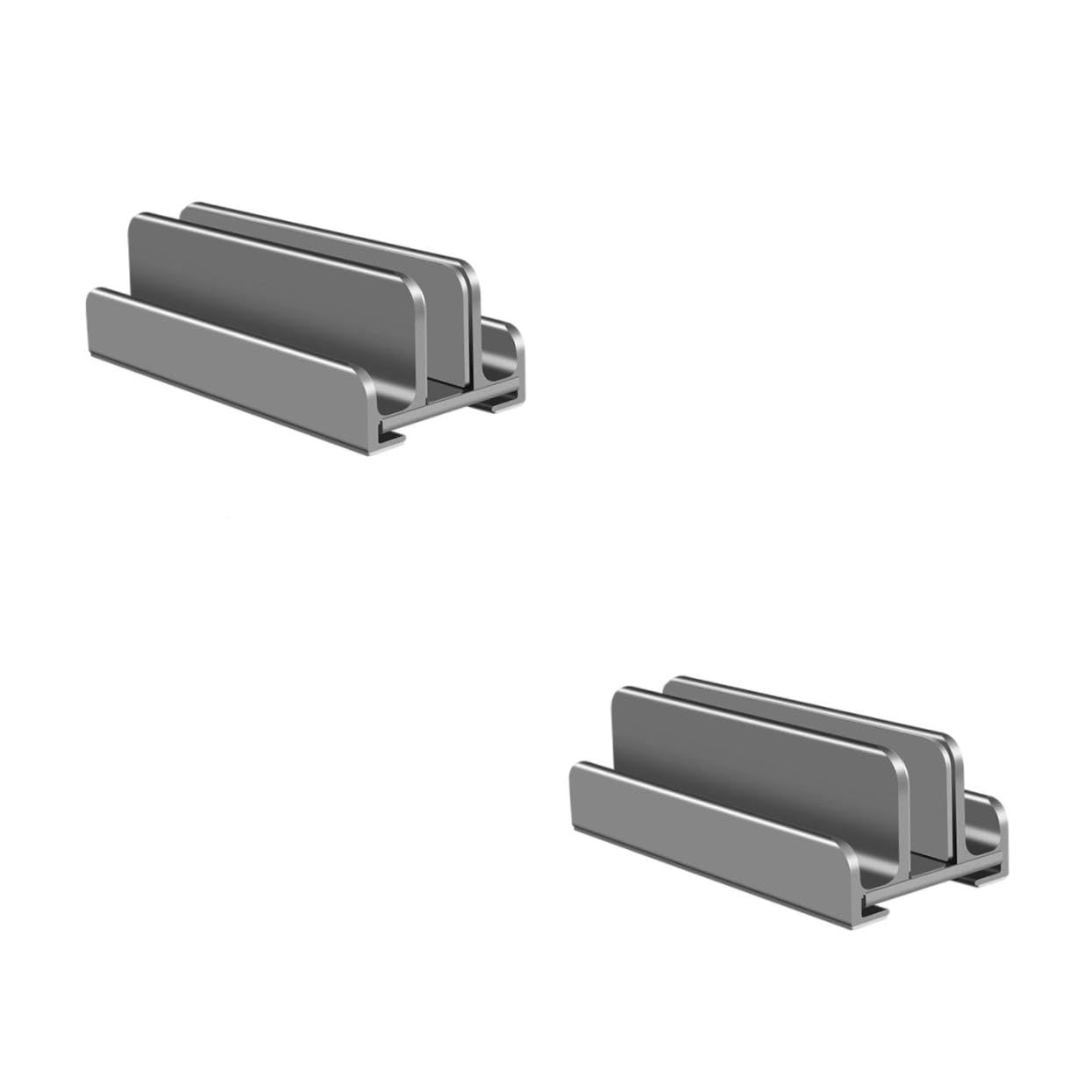 Angoily 2 Piezas Estante De Almacenamiento para Portátiles Organizador De Laptop Aluminio Estante De La Computadora Portátil Soporte para Laptop De Oficina Extensor Grey Gel De Sílice