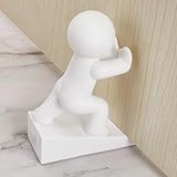 Cute Door Stopper, Decorative Door Stop, Protects Your Floors, White 1 Pack (Patented)