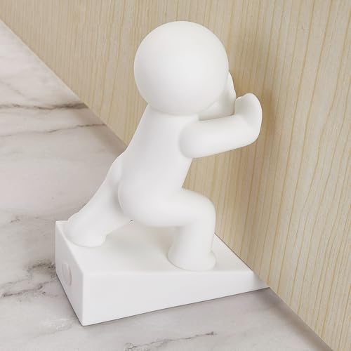 Butoir de porte mignon, butoir de porte décoratif Buddy, protège vos sols (blanc, 1 paquet)