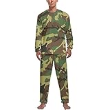 Schlafanzug Herren Schlafanzug Set Pyjamas Loungewear Nachtwäsche 2Tlg. Militärische Camouflage-Muster