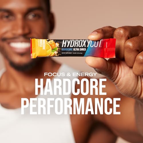 Hydroxycut Hardcore Ultra Shred Drink Sticks, Tangerine Mimosa - 20 Packets - Zero Sugar or Calories - Includes Paraxanthine & B Vitamins - for Women & Men - Thumbnail 4