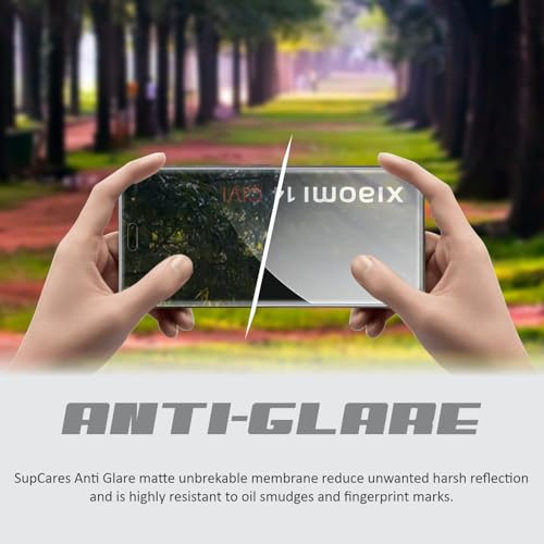 Image of SupCares TPU Anti Glare Matte Unbreakable Membrane Screen Protector For Xiaomi 14 CIVI (6.55 Inch) With Easy Self Installation Kit | Fingerprint Working | Edge-To-Edge Protector Coverage