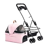 POUSSETTE POUR ANIMAUX DE COMPAGNIE ROBUSTE: Cadre texturé, mise en œuvre plus douce.