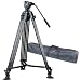 VILTROX VX-18M Professional Heavy Duty Video Camcorder Tripod with Fluid Drag Head and Quick Release Plate, 74" inch,Max Loading 10KG, with Carrying Bag,Horseshoe Shaped Bracket
