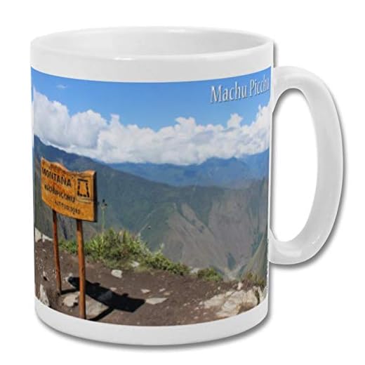 Machu Picchu Andes höjd skylt Peru – souvenir 295 ml mugg