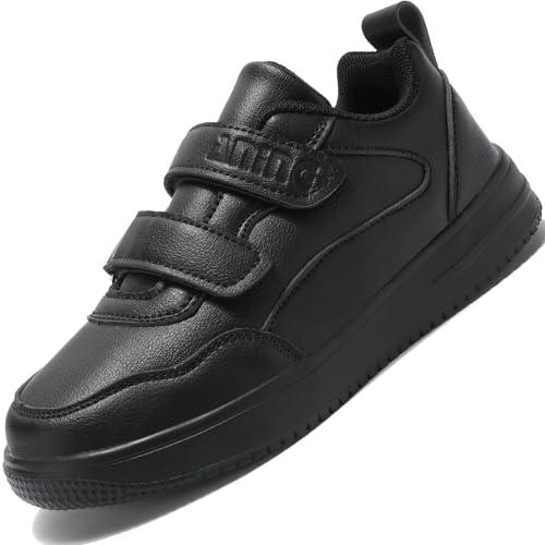 Donbest Zapatillas Casual para Niño Zapatillas Deportivas Sin Cordones Running Calzado Correr Zapatos de Tenis Antideslizantes Ligero,Black,EU37