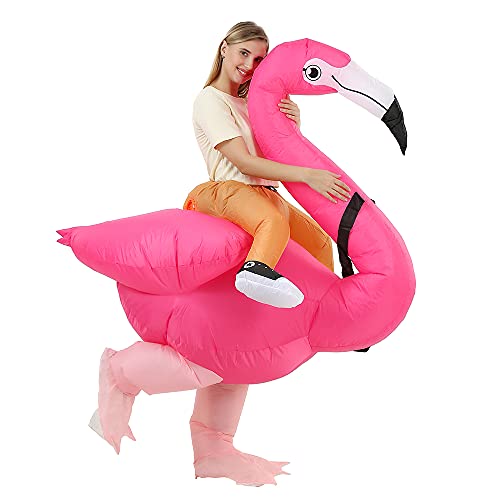 JASHKE Opblaasbaar Flamingokostuum Dierenkostuum Halloween Outfits voor Volwassenen - Image 5