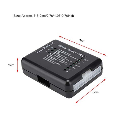 Tester per alimentatore per PC 24Pin, connettori PSU/ATX/SATA/HDD Tester per alimentatore con spia, nero - Alimentatore - Immagine 5