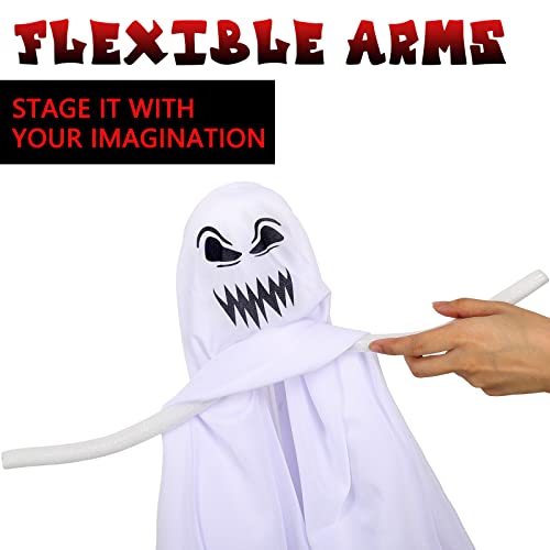 4 Pack Halloween Hanging Ghosts Decoration, Two In 35.43 Inch And Two In 27.56 Inch Flying Ghost For Front Yard Trees Window Patio Lawn Garden Party Halloween Decorations #TOP3