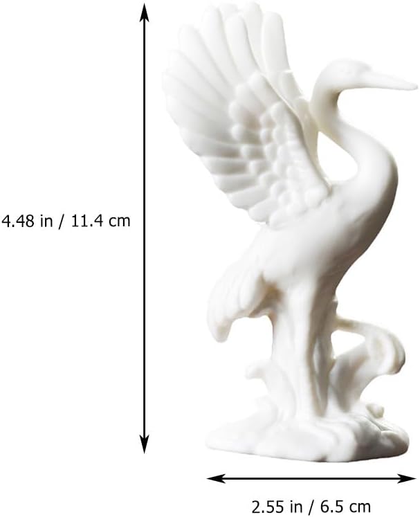 DOITOOL Crane Figurine Statue 4.48X2.55X2.55In Small Desktop Ornament for Home Office Table Centerpiece Indoor Decorative Crane Ornament image 2