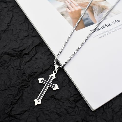 Collier croix crucifix anti-allergique pour peau sensible qui ne noircit pas - 4