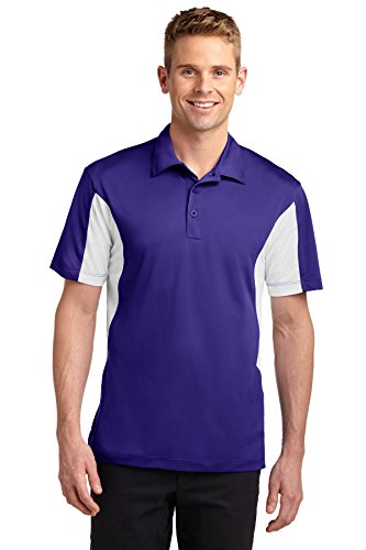 Polo deportivo para hombre Sport-Tek modelo ST655 talla 6XL color púrpura/blanco