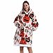 Muufuuser Wearable Blanket Hoodie for Adults Sherpa All Patterns Oversized Sweatshirt Blanket with Pockets Cute Gifts (Pumpkin, Adult-Extra Long)