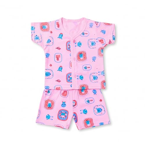 Image of Lil' Shark Baby Cotton T-Shirt & Shorts Set | 100% Pure Cotton Summer Wear for Baby Boys & Girls | Soft, Breathable Infant Casual Outfit | Printed T-Shirt with Shorts Set