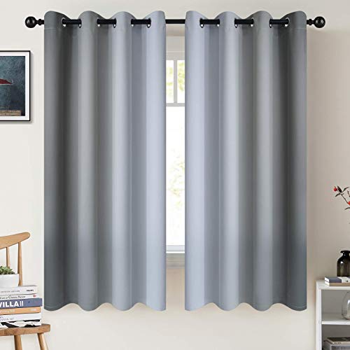 COSVIYA Curtains & Drapes Ombre Grey Curtains 63 inch Length