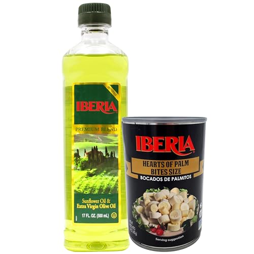 Aceite extra virgen y de girasol Iberia 500 ml + corazones de palma