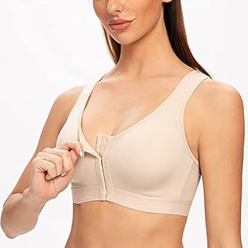 MELENECA Vrouwen Volledige Dekking Front Bevestiging Draadloze Comfort Niet Gewatteerde Houding BH Wit 80D