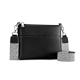 befen Small Black Genuine Leather Crossbody Bags for Women Cross Body Purses Bag with Outside Pocket