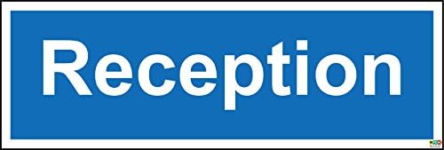 Construction site Safety Reception Safety Sign - 1.2mm Rigid Plastic 300mm x 100mm