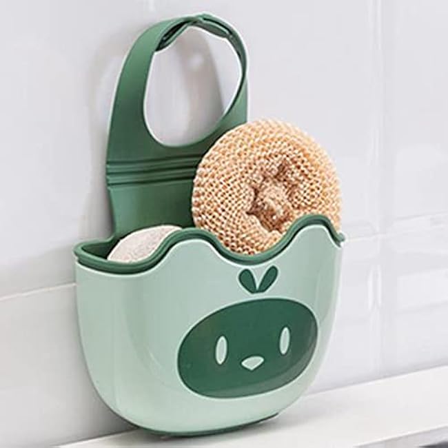 Sponge Holder Sink Hanging Drainage Bag Scratch Resistant Sink Sponge Storage Bag Washing Tool Holder for Bathroom Kitchen(14.6x5.6x9cm/5.7x2.2x3.5in)