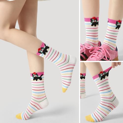 Girls' Lightweight Thin Mesh Cartoon Ankle Socks - Fun Prints, Colorful Breathable Design with Snug Comfort Fit3