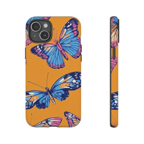 Coque iPhone 15 Plus rigide mate papillons pour éviter traces et rayures