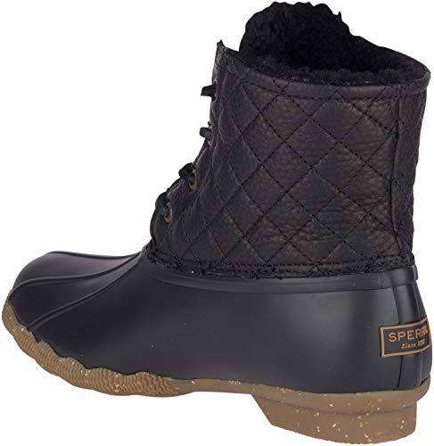 Sperry Womens Saltwater Winter Lux Boots, Black Quilt, 8