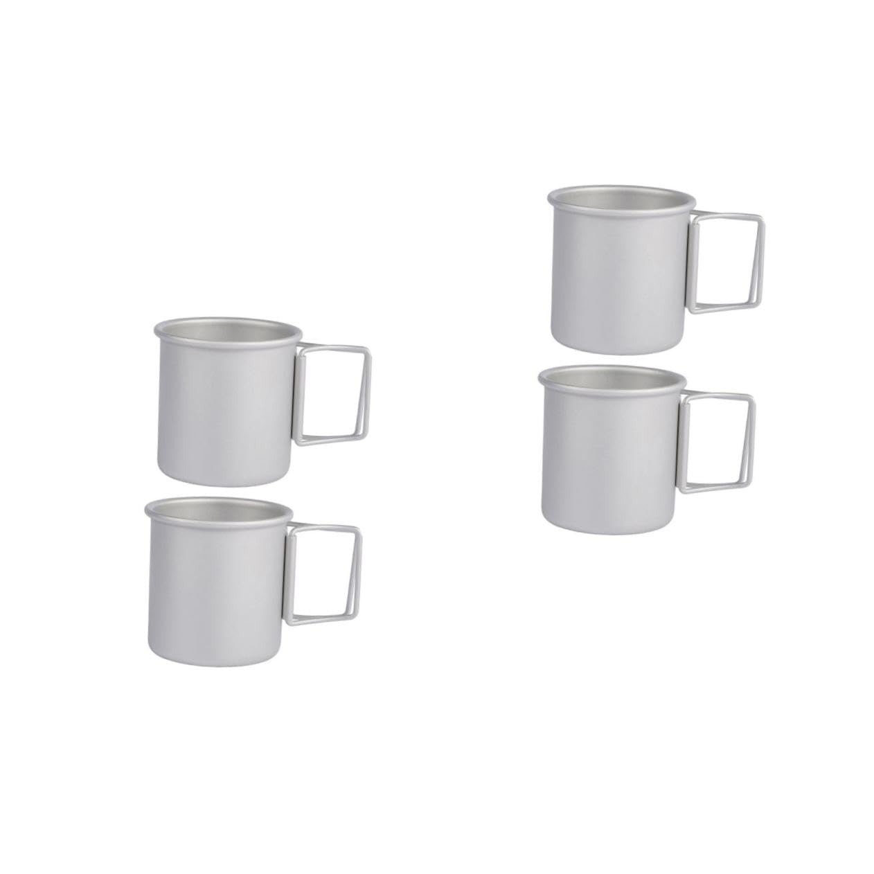 ifundom 2 Sätze Faltbarer Aus Aluminium Reisebecher Faltbarer Outdoor Griff Rechteckiger Isolierter Reisebecher Zusammenklappbar Für Camping 2 Stück * 2