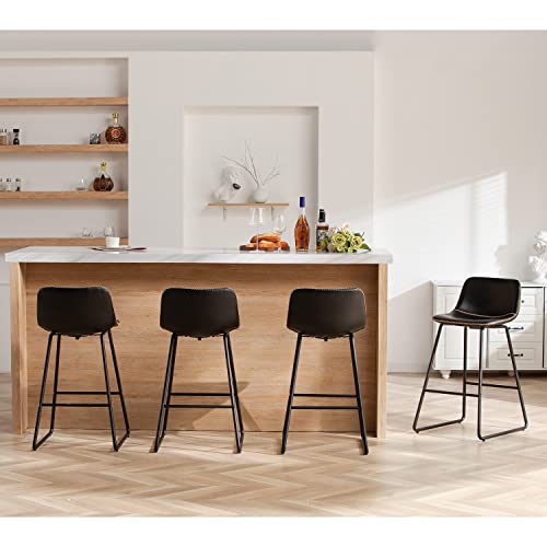 Image of Bar Stools Set of 4, Modern Counter Height Bar Stools for Kitchen Island