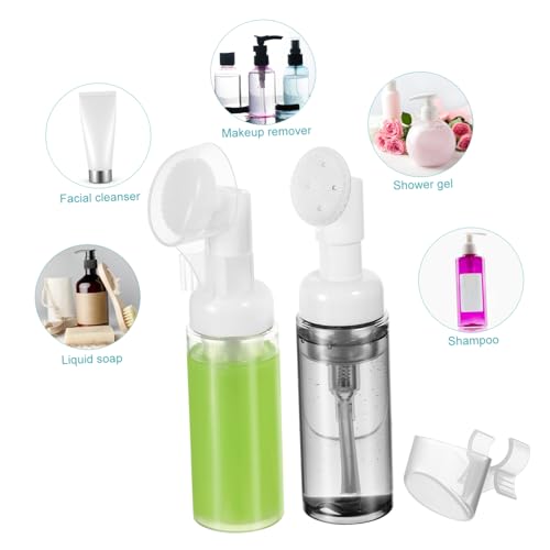 FOMIYES 4pcs Foam Bottle Pump Bottle Dispenser Foamer Pump Bottle Facial Cleansing Brush Lotion Dispenser Small Lotion Jar Mousse Dispenser Pack Bath Soap White Plastic Travel - Image 2