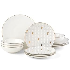 Lenox White Trianna 12-Piece Dinnerware Set, 16.20 LB