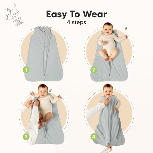 Image of 2-Pack Baby Sleep Sacks, Zipper Wearable Blanket - 100% Organic Cotton 0.5TOG, Soft Lightweight Toddler Sleeping Sack 6-12 months, Easy to Wear Newborn Swaddles Sleepsack (Toasty, M)