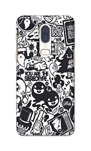 Image of Printed Hard Back Cover Case for OnePlus 6 Back Cover (Mixed Cartoon) -702
