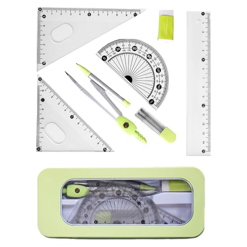 定規セット - 学校用の幾何学セット |学校用定規セット 幾何学定規セット、アーティストや学生向けの幾何学キット、プロフェッショナルな幾何学セット、金属定規とコンパス、学校用幾何学ツール