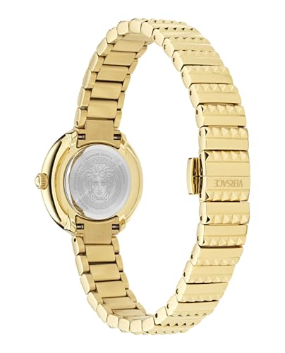 Versace Greca Goddess Petite Collection Luxury Womens Watch Timepieces with a Gold Bracelet and Case Featuring a Silver Dial3