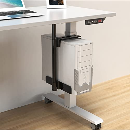 Soporte para CPU metálico con pintura, soporte ajustable para PC con giro de 360° para montaje debajo del escritorio miniatura 6